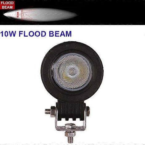 Projecteur de travail LED 10 W tout-terrain 12 V/24 V pour voiture, moto, vélo, 4x4, SUV, feu antibrouillard auxiliaire blanc, clignotant extérieur, projecteur 609F (1/5)