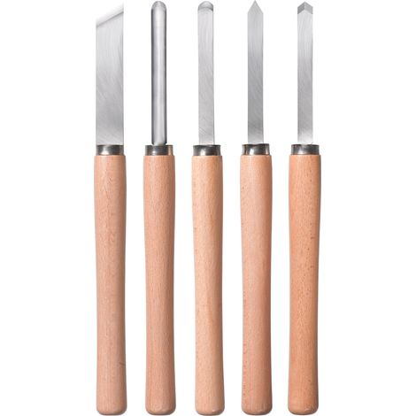 Einhell Ciseaux à bois (5 pièces: 1 bédane, 1 gouge à profiler, 1 ciseau à racler, 1 gouge à dégrossir et 1 grain d’orge)