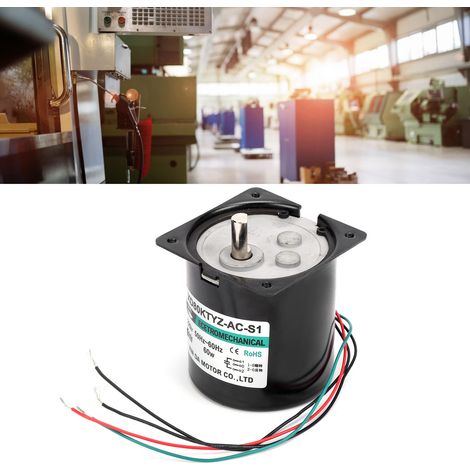 Moteur synchrone AC XD80KTYZ + Condensateur + Support 60 W à aimant permanent, bidirectionnel, à couple élevé et basse vitesse, micromoteur à arbre excentrique, 15 tr/min, 220 V AC, bidirectionnel et  (1/5)