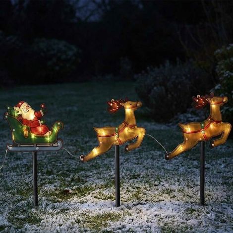 Festive Santa Sleigh Christmas Stake Lights (1/2)