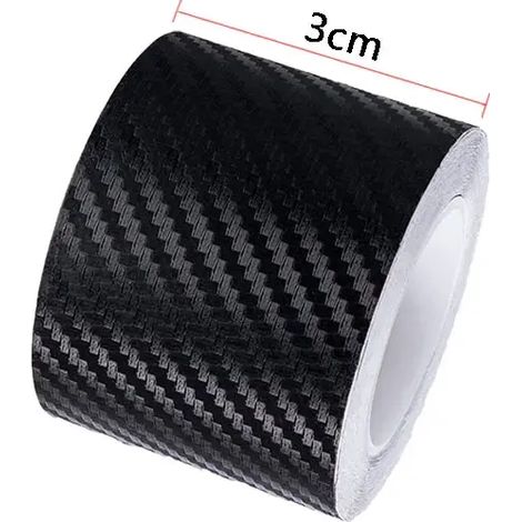 (Longueur 3 m,largeur 3 cm) Autocollant 3D en fibre de carbone nano pour voiture - Film de protection anti-rayures et imperméable pour seuils de porte et côtés de voiture (1/3)