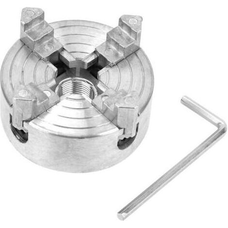 Mandrin pour tour à bois, 4 mâchoires tour mandrin robuste en alliage de zinc en bois tournant pince de serrage micro en métal tournant pièce de tour (1/4)