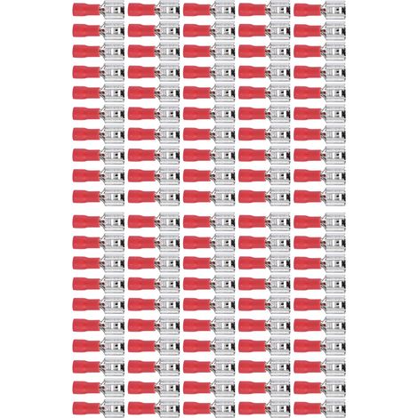 100 Stück isolierte Flachsteckverbinder aus Kupfer und PVC für elektrische Crimpanschlüsse im Haushalt, 22–16 AWG, GFDD 1,25–250 (1/5)