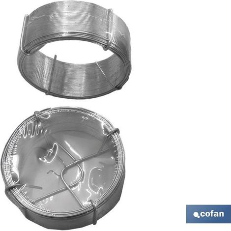 COFAN rollo alambre galvanizado 1,3mm   40m , Rollos de alambre galvanizado en blíster individual.