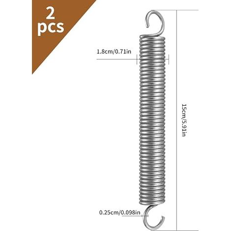 Stainless Steel Double Hook Pull Compression Spring Assortment Wire Diameter 0.3cm/OD 18mm (1/5)