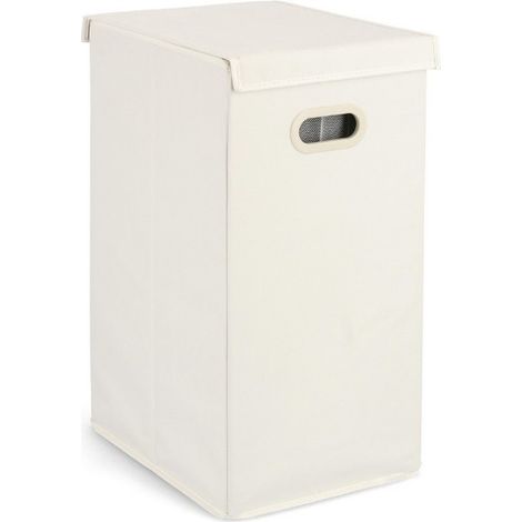 Bizzotto Cesto Porta Biancheria Tidy Rett - Salvaspazio con Coperchio - Beige