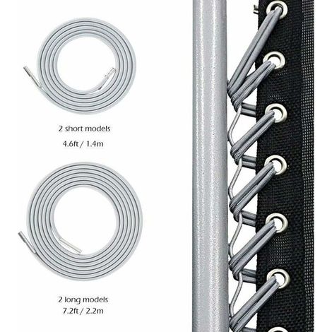 Ulisem Remplacement Corde Élastique Universelle pour Fauteuil Relax, Chaise Longue, Zero Gravity Chaise Pliante, Fauteuil Relax Bungee (2 x 2.2m+2 x 1.4m gris foncé)LO-Ron (1/4)