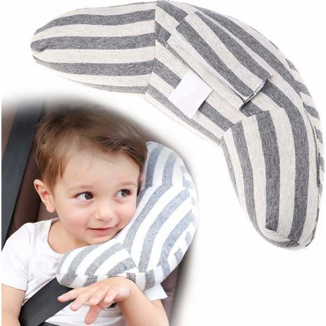 BelleRise - Automobile pour Enfants Coussin -Voiture Adaptateur Enfant Coussin Oreiller de Nuque Repose Coussinets d'Epaule de Voiture Protège (1/5)