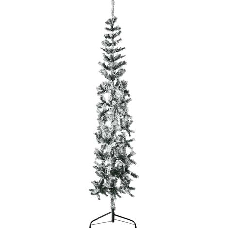 Künstlicher Halb-Weihnachtsbaum mit Schnee Schlank 240 cm