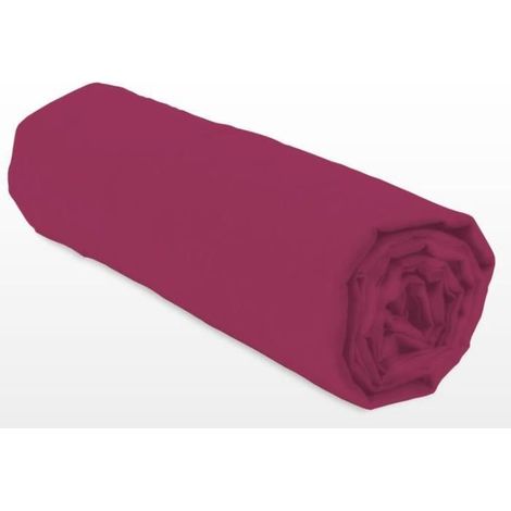 Drap-housse - LOVELY HOME - LH71616 - 140x190+25 cm - Fuchsia (1/3)