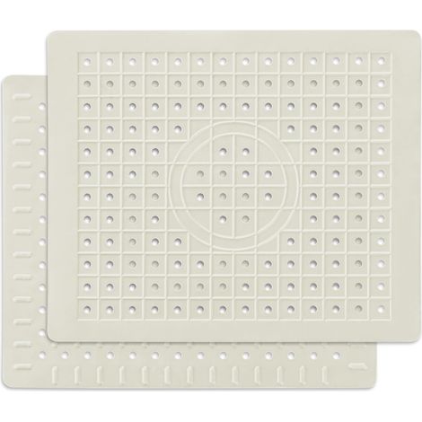 Tapis d'évier de cuisine, 30,5 cm x 25,5 cm, tapis à vaisselle, protège-éviers, lot de 2, blanc crème.