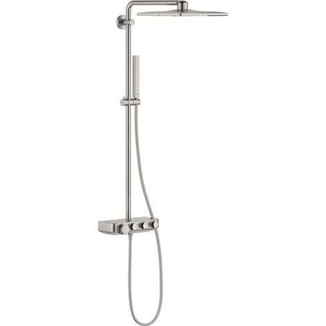 Euphoria Smartcontrol System 310 Cube Duo, Colonne de douche avec mitigeur thermostatique, Supersteel (26508DC0)
