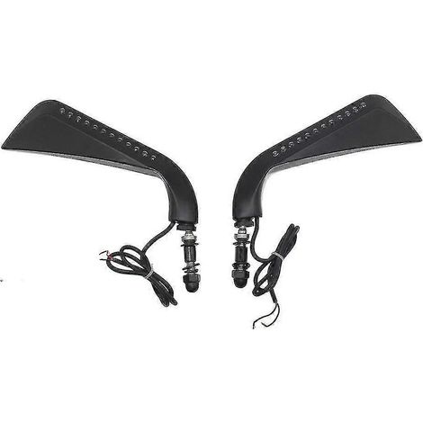Rétroviseur latéral en forme de faucille pour moto Softail Sportster avec clignotant LED intégré, noir (1/5)