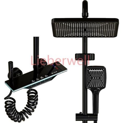 LIEBERWELL Digital Shower System with LED Display, Thermostatic Mixer Valve for Bathtub and Shower, Hot and Cold Water Control (1/5)