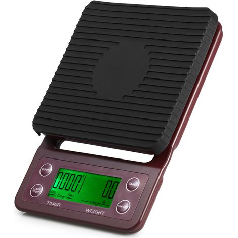 Balance à café 5 kg/0,5 g, balance de cuisine électrique précise avec grand écran LCD clair, balance à café avec minuterie et fonction (1/5)