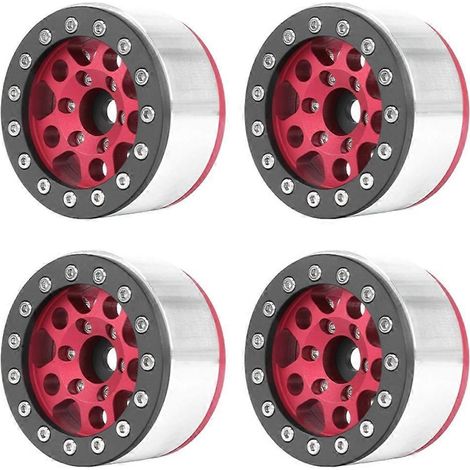 Rot-schwarzes 1,55-Zoll-Metallrad für 1/10 RC-Modelle