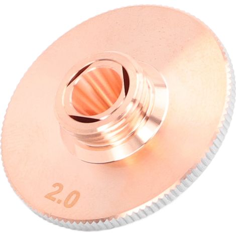 Buse de découpe laser double couche, cuivre chromé pour soudure, embout laser 2,0 mm, pièce pour machine de découpe, orifice précis. (1/5)