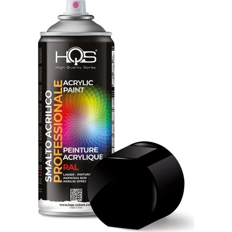 Vernice nera lucida RAL 9005 400 ml HQS