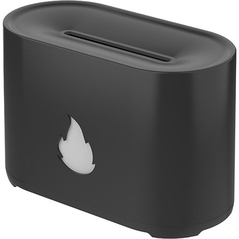 Diffuseur d'aromathérapie ultrasonique 3D avec flamme simulée - Humidificateur d'air silencieux portable pour bureau et maison, couleur noire (1/5)