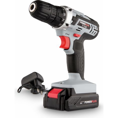 Perceuse-Visseuse sans Fil POWC1071 - Tournevis 20V, 1.3Ah Batterie, Chargeur, Mallette Outils, Bois, Pierre et Métal (1/5)