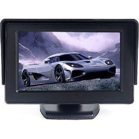 TRADE SHOP - Monitor Lcd Tft 4.3" A Colori Auto Camper Per Telecamera Retromarcia Rear View -