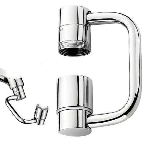 Rallonge d'aérateur de robinet rotative à 1440°, fixation universelle pour robinet d'évier afin de réduire les éclaboussures, rallonge de robinet multifonctionnelle rotative à 1080° (1/5)