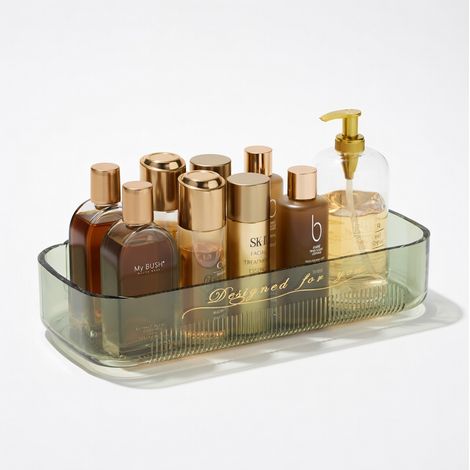 Etagere de salle de bain a fixer au mur sans percer, verte – (1/5)