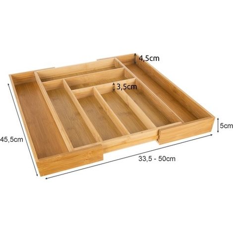 Support de rangement Organisateur tiroir couverts bambou (1/4)
