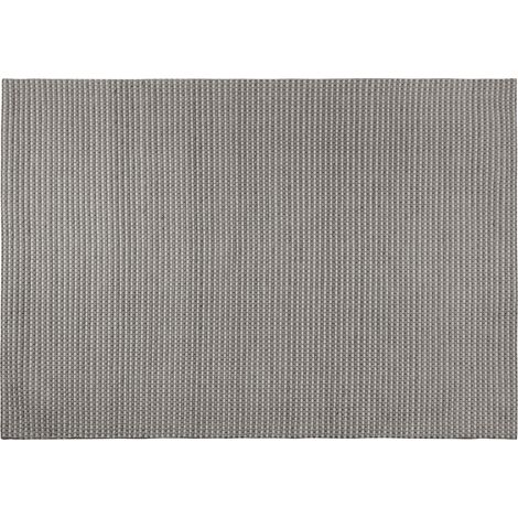 Alfombra gris oscuro de lana y poliéster 160 x 230 cm tejida a mano diseño clásico Kilis