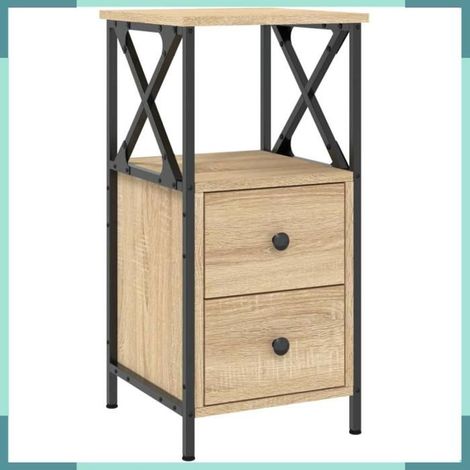 Tables de chevet - 825946 - chêne sonoma - 34 x 35,5 x 70 cm - lot 2 pièces (1/5)