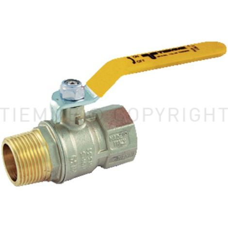 Valvole tornado per gas maschio/femmina iso7/en 10226 con leva piatta plastificata gialla tiemme 2390017