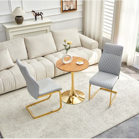 Set tavolo sedie rotondo MDF con 2 sedie OKMYHOME (1/5)