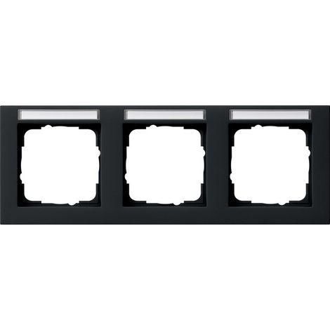 Cornice interruttore Gira abdeckrahmen 3f nero orizzontale