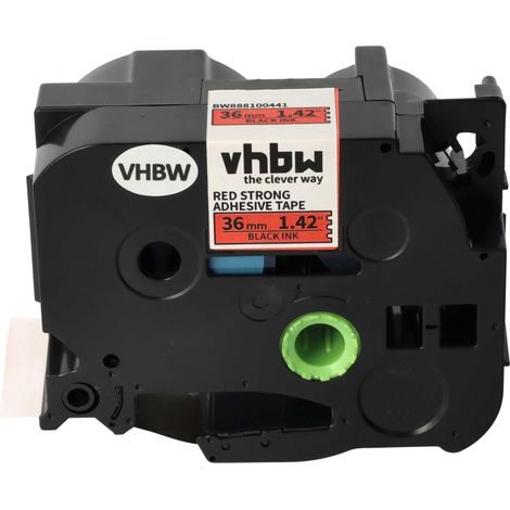 vhbw Label Tape Replacement for Brother TZE-S461 for Label Printer 8m x 36 mm, Black on Red, Extra Strong, Laminated (1/4)