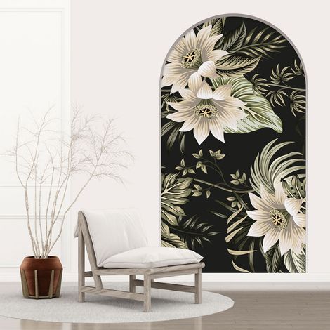 Stickers Trompe l'oeil Arche - Voute - Fleurs - 60 x 105 cm (1/5)