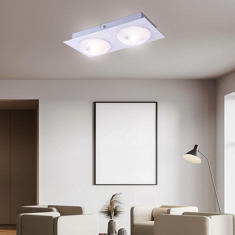 Lampada da soffitto lampada da sala da pranzo plafoniera lampada da corridoio lampada da cucina lampada da soggiorno, 2 lampadine satinate, LED 5W 345Lm bianco caldo, L 22 cm