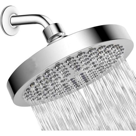 Pommeau De Douche - Pommeau De Douche Rond 15 Cm Économie D'eau Haute Pression Effet Pluie Pour Baignoire Et Cabine - 1 Pièce (1/5)