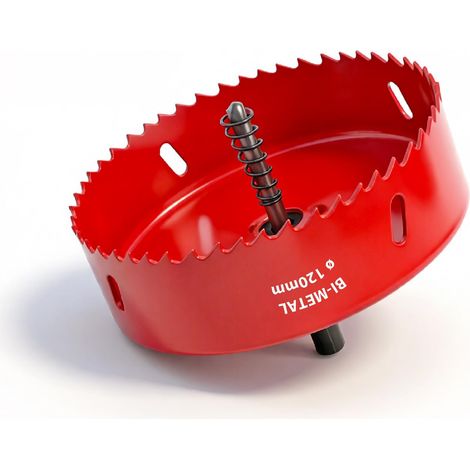 Scie cloche universelle HSS M42 bi-métal - 120 mm - Avec tige hexagonale et foret - Pour bois, métal fin, aluminium, plaque PVC et plastique (1/5)