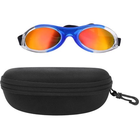 Lunettes de protection UV pour chien, avec bande ajustable pour petit chien - Bleu et rouge (1/5)