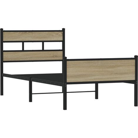 Bettgestell ohne Matratze Sonoma-Eiche 90x200 cm Holzwerkstoff vidaXL (1/5)