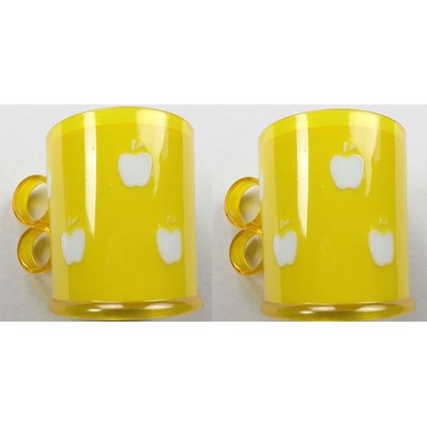 BICCHIERE IN PLASTICA COLORE GIALLO DIAM. CM 8,5 X 9 ALTO PER ALIMENTI  PZ 2