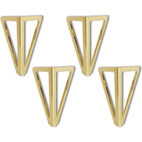 Lot de 4 pieds de meubles de rechange, 15 cm, triangulaires, Or, pieds de tables de bricolage, pour les chaises, les armoires et les canapés, autres pieds de meubles (1/5)