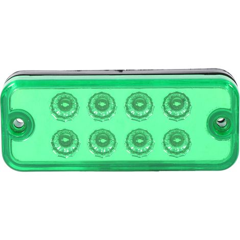 Juego de 6 luces de posición laterales verdes de 8 LED para camiones y remolques.