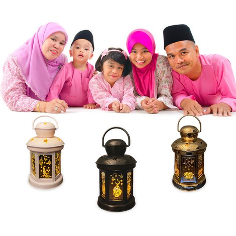 Lanternes lumineuses LED Ramadan - Décorations Eid Mubarak pour la maison et les fêtes de Ramadan (1/5)