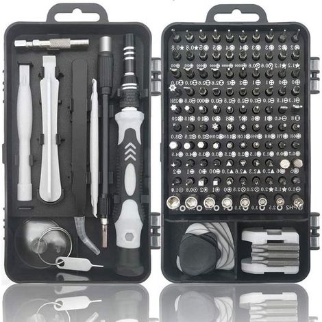 Juego de destornilladores de precisión 115 en 1 para reparaciones - Kit de destornilladores magnéticos y bolsa portátil (1/5)