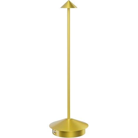 ZOLGINAH Lámpara de mesa LED inalámbrica, lámpara de mesa regulable, 5200 mAh, recargable por USB, 3 W, resistente al agua IP54, apta para interior/exterior (cobre principal) (1/5)