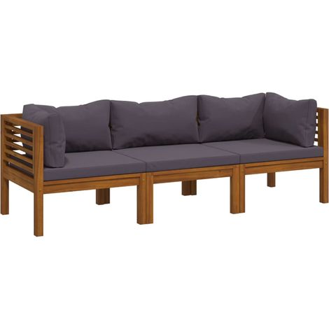 Maison Exclusive - Divano da Giardino 3 Posti con Cuscino Legno Massello di Acacia