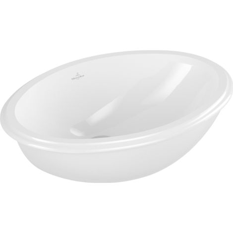 Villeroy & Boch – Vasque à encastrer par-dessous 50x35cm – Céramique sanitaire blanche – Trop-plein intégré – Finition brillante – Kit de fixation inclus