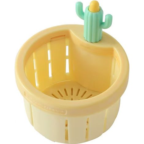 Filtre Evier Cuisine, Filtre Lavabo, avec Bouton, Tamis Cuisine Mignon Frais, Panier Vidange pour Évier, Filtre Evier pour Plupart Éviers Cuisine Unis, Couleur Jaune (1/5)