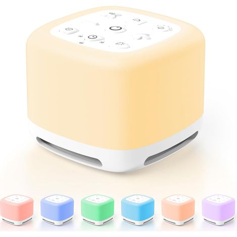 [Neues 3-in-1-Gerät] Weißrauschgenerator mit 40 Klängen  Nachtlicht mit 7 Lichtern  Kabelloser Lautsprecher, ideal zum Einschlafen von Babys, Erwachsenen und Kindern, mit Timer- und Speicherfunktion, 